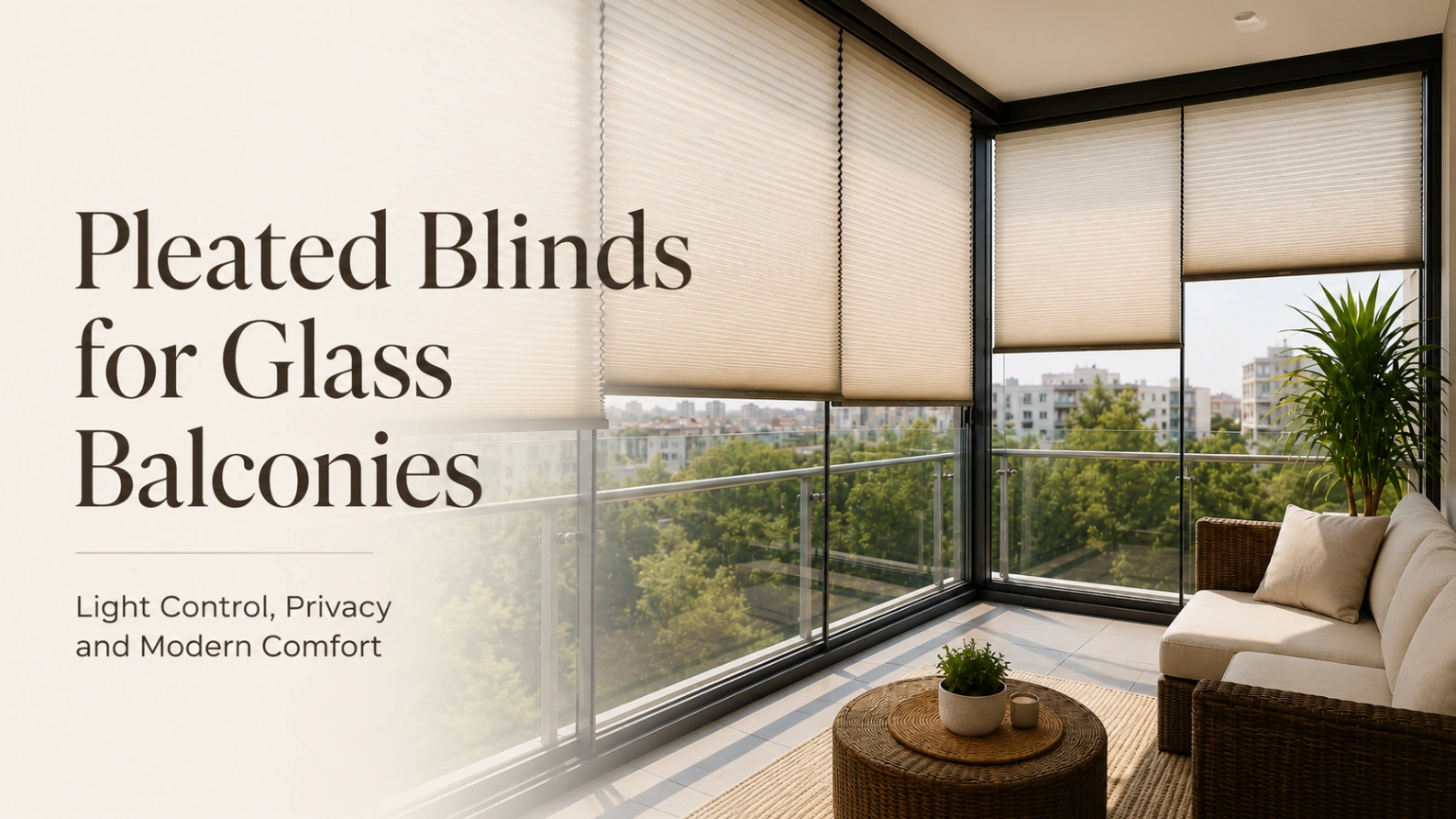 Pleated Blinds for Glass Balconies: Light Control, Privacy and Modern Comfort